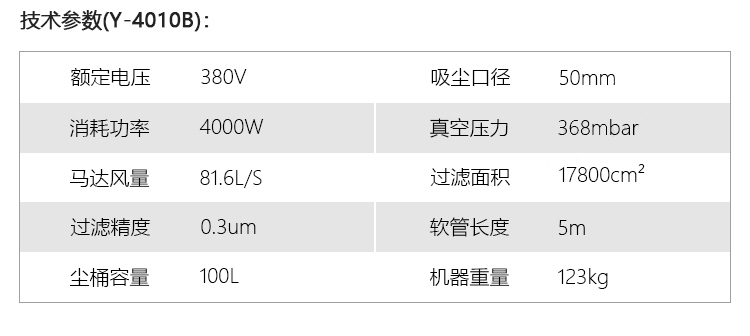 御卫仕380v工业吸尘器Y-4010B